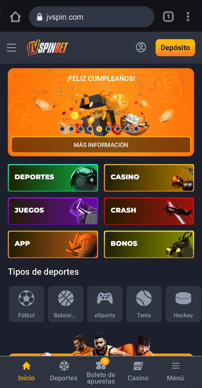 Comience a realizar apuestas en la versión móvil del sitio web de JVSpin.