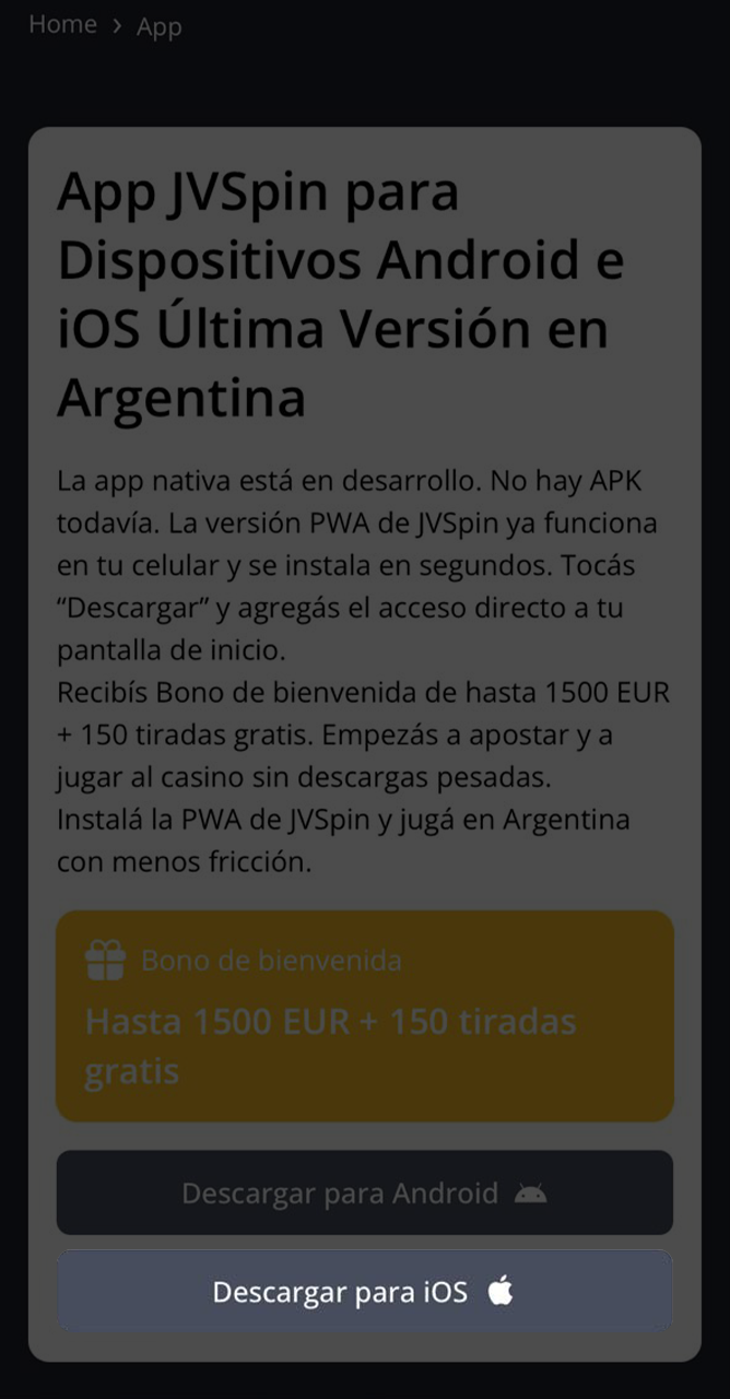Obtenga acceso rápido a sus apuestas con la aplicación JVSpin.